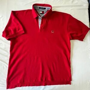 Tommy Hilfiger Men’s Bright Red Polo with Contrast Collar Trim